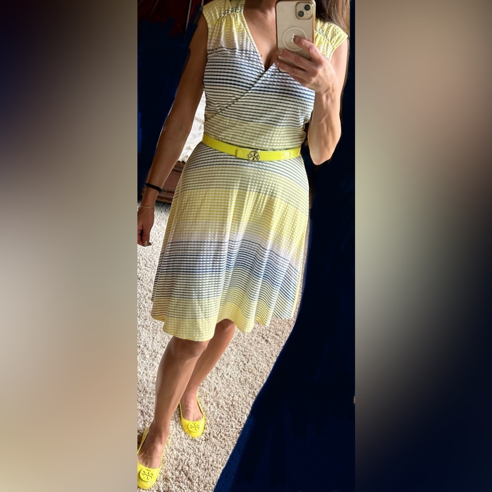 Striped Yellow and Blue Dress (Belt it’s NOT included)